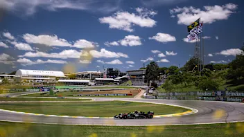 SAO PAULO, BRAZIL - NOVEMBER 04: Lewis Hamilton of Great Britain driving the Mercedes AMG Petronas