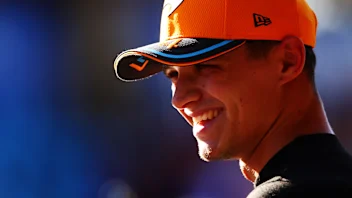SAO PAULO, BRAZIL - NOVEMBER 04: Second placed Lando Norris of Great Britain and McLaren smiles in