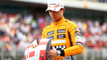 BARCELONA, SPAIN - JUNE 03: Third placed qualifier Lando Norris of Great Britain and McLaren looks