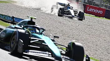 MELBOURNE, AUSTRALIA - MARCH 24: The car of George Russell of Great Britain and Mercedes is seen on