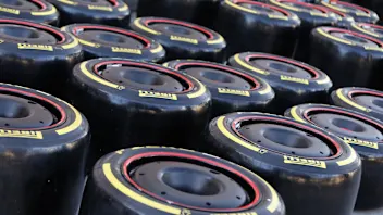 BAHRAIN INTERNATIONAL CIRCUIT, BAHRAIN - FEBRUARY 20: Pirelli tyres during the Pre-Season Test at