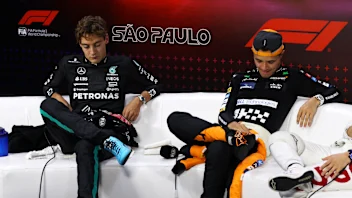 SAO PAULO, BRAZIL - NOVEMBER 03: Lando Norris arrives on the grid prior to the F1 Grand Prix of Brazil at Autodromo Jose Carlos Pace on November 03, 2024 in Sao Paulo, Brazil. (Photo by Peter Fox - Formula 1/Formula 1 via Getty Images)