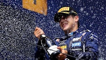 IMOLA, ITALY - MAY 18: Race winner Franco Colapinto of Argentina and MP Motorsport (12) celebrates
