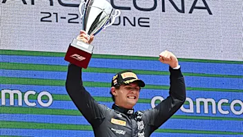 BARCELONA, SPAIN - JUNE 23: Race winner Jak Crawford of United States and DAMS Lucas Oil (7)