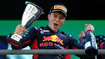 SPA, BELGIUM - JULY 28: Race winner Isack Hadjar of France and Campos Racing (20) celebrates on the