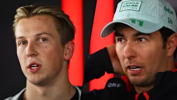 MEXICO CITY, MEXICO - OCTOBER 27: Sergio Perez of Mexico and Oracle Red Bull Racing talks to the