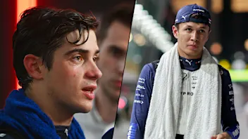 SINGAPORE, SINGAPORE - SEPTEMBER 21: 11th placed qualifier Alexander Albon of Thailand and Williams