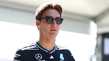 MELBOURNE, AUSTRALIA - MARCH 14: George Russell of Great Britain driving the (63) Mercedes AMG