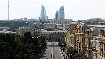 BAKU, AZERBAIJAN - SEPTEMBER 19: Carlos Sainz of Spain driving the (55) Williams FW47 Mercedes on