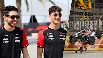 BAHRAIN, BAHRAIN - APRIL 13: Tenth placed Oliver Bearman of Great Britain and Haas
