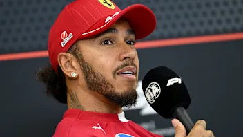 NORTHAMPTON, ENGLAND - JULY 05: Lewis Hamilton of Great Britain driving the (44) Scuderia Ferrari