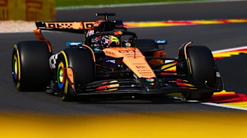 SPA, BELGIUM - JULY 25: Oscar Piastri of Australia driving the (81) McLaren MCL39 Mercedes on track