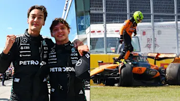 MONTREAL, QUEBEC - JUNE 15: Race winner George Russell of Great Britain and Mercedes AMG Petronas