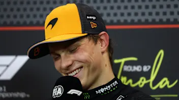 IMOLA, ITALY - MAY 17: Pole position qualifier Oscar Piastri of Australia and McLaren celebrates in