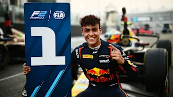 ABU DHABI, UNITED ARAB EMIRATES - DECEMBER 06: Race winner Arvid Lindblad of Great Britain and