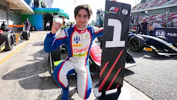 BARCELONA, SPAIN - JUNE 01: Race winner Rafael Camara of Brazil and Trident (5) celebrates in parc
