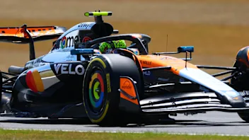 NORTHAMPTON, ENGLAND - JULY 04: Lando Norris of Great Britain driving the (4) McLaren MCL39