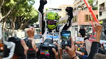 MONTE-CARLO, MONACO - MAY 25: Race winner Lando Norris of Great Britain and McLaren celebrates in