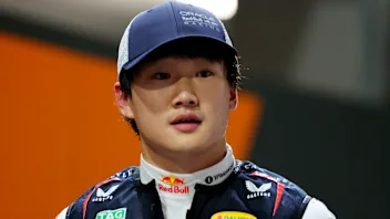 SINGAPORE, SINGAPORE - OCTOBER 04: Fifteenth placed qualifier Yuki Tsunoda of Japan and Oracle Red