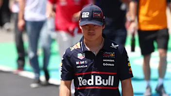 BARCELONA, SPAIN - MAY 31: Fans of Yuki Tsunoda of Japan and Oracle Red Bull Racing at the stage