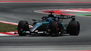 BARCELONA, SPAIN - JUNE 13: George Russell of Great Britain driving the (63) Mercedes AMG Petronas