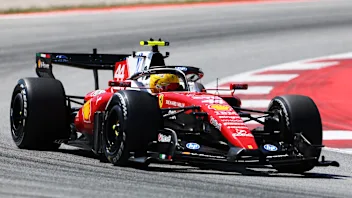 BARCELONA, SPAIN - JUNE 14: Lewis Hamilton of Great Britain driving the (44) Scuderia Ferrari SF-26