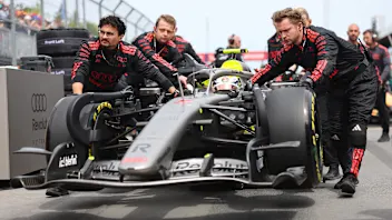 MONTREAL, QUEBEC - MAY 23: Gabriel Bortoleto of Brazil and Audi F1 Team arrives on the grid during