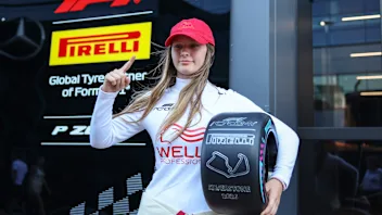 NORTHAMPTON, ENGLAND - JULY 03: Pole position qualifier Chiara Battig of Switzerland and Hitech (6)