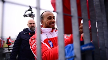 Lewis Hamilton of Scuderia Ferrari runs with the new Ferrari SF-26 at Circuito di Fiorano in