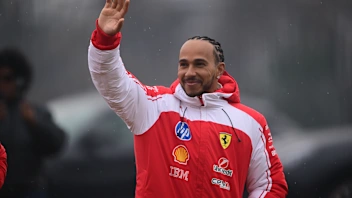 Lewis Hamilton of Scuderia Ferrari runs with the new Ferrari SF-26 at Circuito di Fiorano in