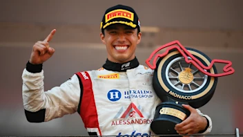 MONTE-CARLO, MONACO - JUNE 06: Race winner Noel Leon of Mexico and Campos Racing (5) celebrates on