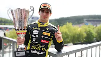 SPA, BELGIUM - JULY 19: Race winner Rafael Camara of Brazil and Invicta Racing (1) celebrates with