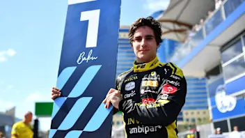 BAKU, AZERBAIJAN - SEPTEMBER 26: Race winner Rafael Camara of Brazil and Invicta Racing (1)