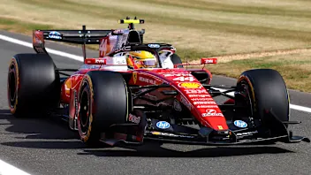 NORTHAMPTON, ENGLAND - JULY 03: Lewis Hamilton of Great Britain driving the (44) Scuderia Ferrari