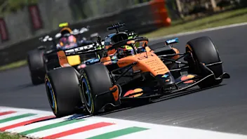 MONZA, ITALY - SEPTEMBER 04: Oscar Piastri of Australia driving the (81) McLaren MCL40 Mercedes on