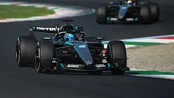 MONZA, ITALY - SEPTEMBER 06: George Russell of Great Britain driving the (63) Mercedes AMG Petronas