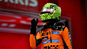 MIAMI, FLORIDA - MAY 02: Sprint winner Lando Norris of Great Britain and McLaren celebrates in parc