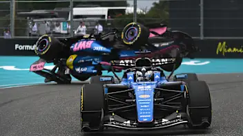 MIAMI, FLORIDA - MAY 03: Alexander Albon of Thailand driving the (23) Williams FW48 Mercedes leads
