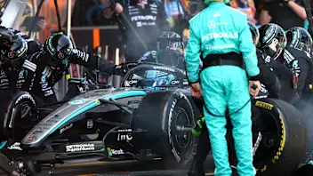 BARCELONA, SPAIN - JUNE 14: George Russell of Great Britain driving the (63) Mercedes AMG Petronas