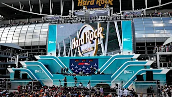 MIAMI, FLORIDA - MAY 08: A general view of the podium celebrations during the F1 Grand Prix of