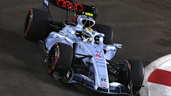 SINGAPORE, SINGAPORE - OCTOBER 10: Gabriel Bortoleto of Brazil driving the (5) Audi F1 Team R26 on