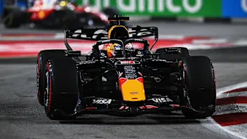 SINGAPORE, SINGAPORE - OCTOBER 11: Max Verstappen of the Netherlands driving the (3) Oracle Red