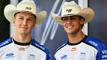 AUSTIN, TEXAS - OCTOBER 22: Liam Lawson of New Zealand and Visa Cash App Racing Bulls and Arvid