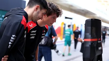 AUSTIN, TEXAS - OCTOBER 22: Esteban Ocon of France and Haas F1 and Oliver Bearman of Great Britain