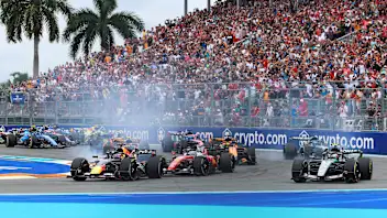 MIAMI, FLORIDA - MAY 04: Max Verstappen of the Netherlands driving the (1) Oracle Red Bull Racing