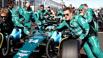 MELBOURNE, AUSTRALIA - APRIL 02: Fernando Alonso of Spain and Aston Martin F1 Team prepares to