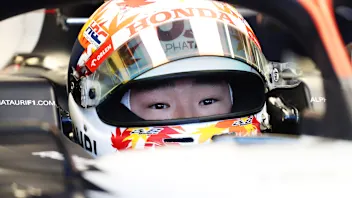 MELBOURNE, AUSTRALIA - MARCH 31: Yuki Tsunoda of Japan and Scuderia AlphaTauri prepares to drive in