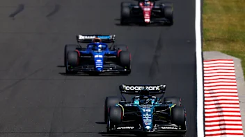BUDAPEST, HUNGARY - JULY 22: Lance Stroll of Canada driving the (18) Aston Martin AMR23 Mercedes