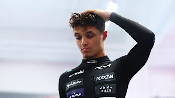 LAS VEGAS, NEVADA - NOVEMBER 18: Sixteenth placed qualifier Lando Norris of Great Britain and