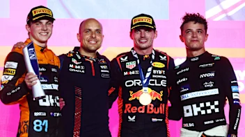 LUSAIL CITY, QATAR - OCTOBER 08: Max Verstappen of the Netherlands driving the (1) Oracle Red Bull